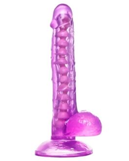 Censan Kikirdakli Jel Dildo Celiam, TPE, mor, 20,5 cm