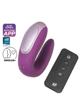 Censan Satisfyer Double Fun Telefon Kontrollü ve Uzaktan Kumandali Violet Vibratör