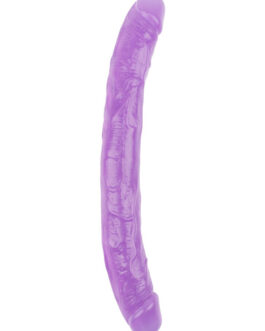 Hi-Rubber şeffaf Jel Çift Tarafli Dildo – 32.5cm Mor