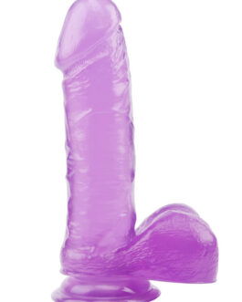 Hi-Rubber şeffaf Jel Dildo – 19.5cm Mor