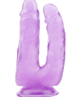 Hi-Rubber şeffaf Jel ikili Dildo – 18cm Mor